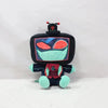 A black and red Vox plush doll collectible toy with a stylized face and antenna.