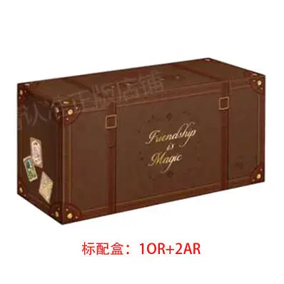 A brown wooden box containing a friendship card collection with a magic theme