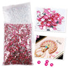 Bag of pink and silver flat-back resin rhinestones for DIY craft and nail art