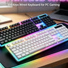 RGB Backlit Wired Keyboard with Mechanical Feel