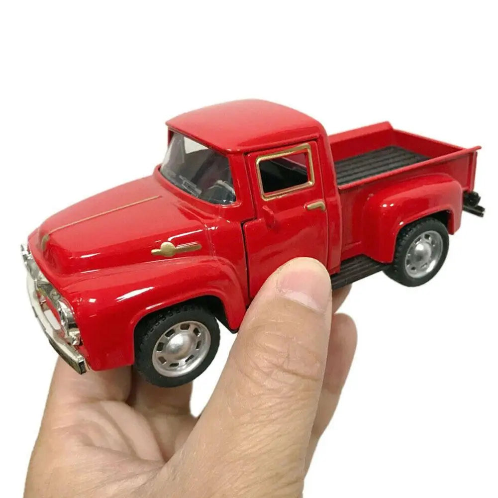 Vintage Red Die-Cast Metal Truck – Pull-Back Miniature Collectible