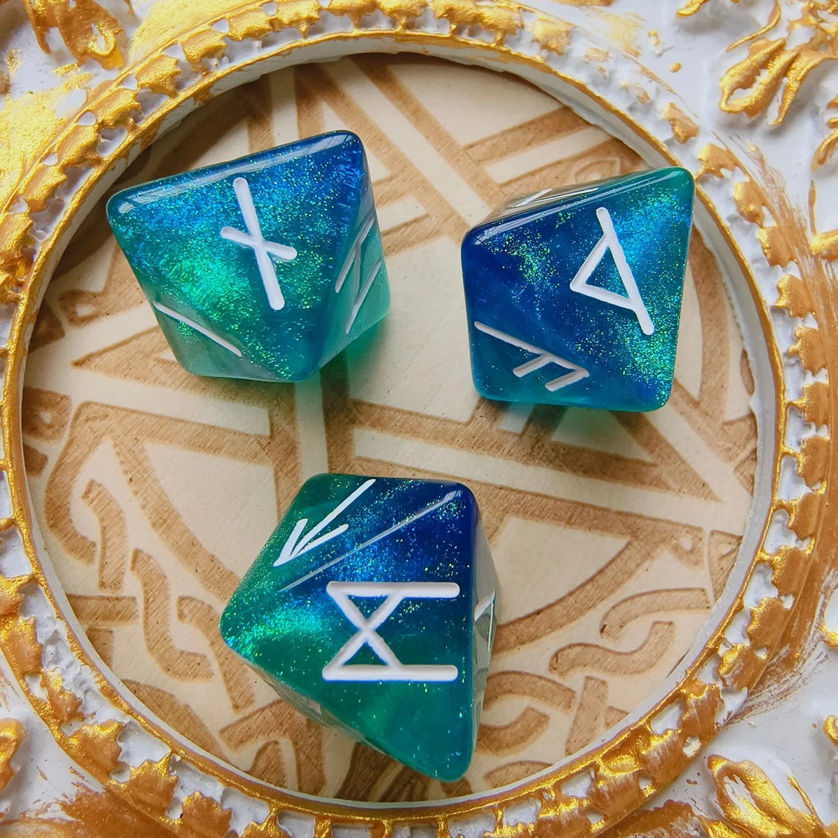 Galaxy Rune Dice Set – 8-Sided Polyhedral Dice for Divination & Games