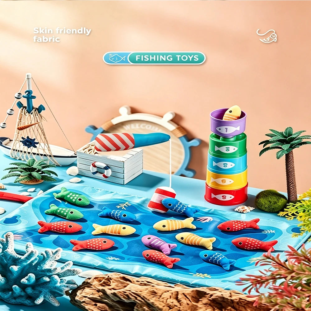 Montessori Fabric Fishing Game for Kids