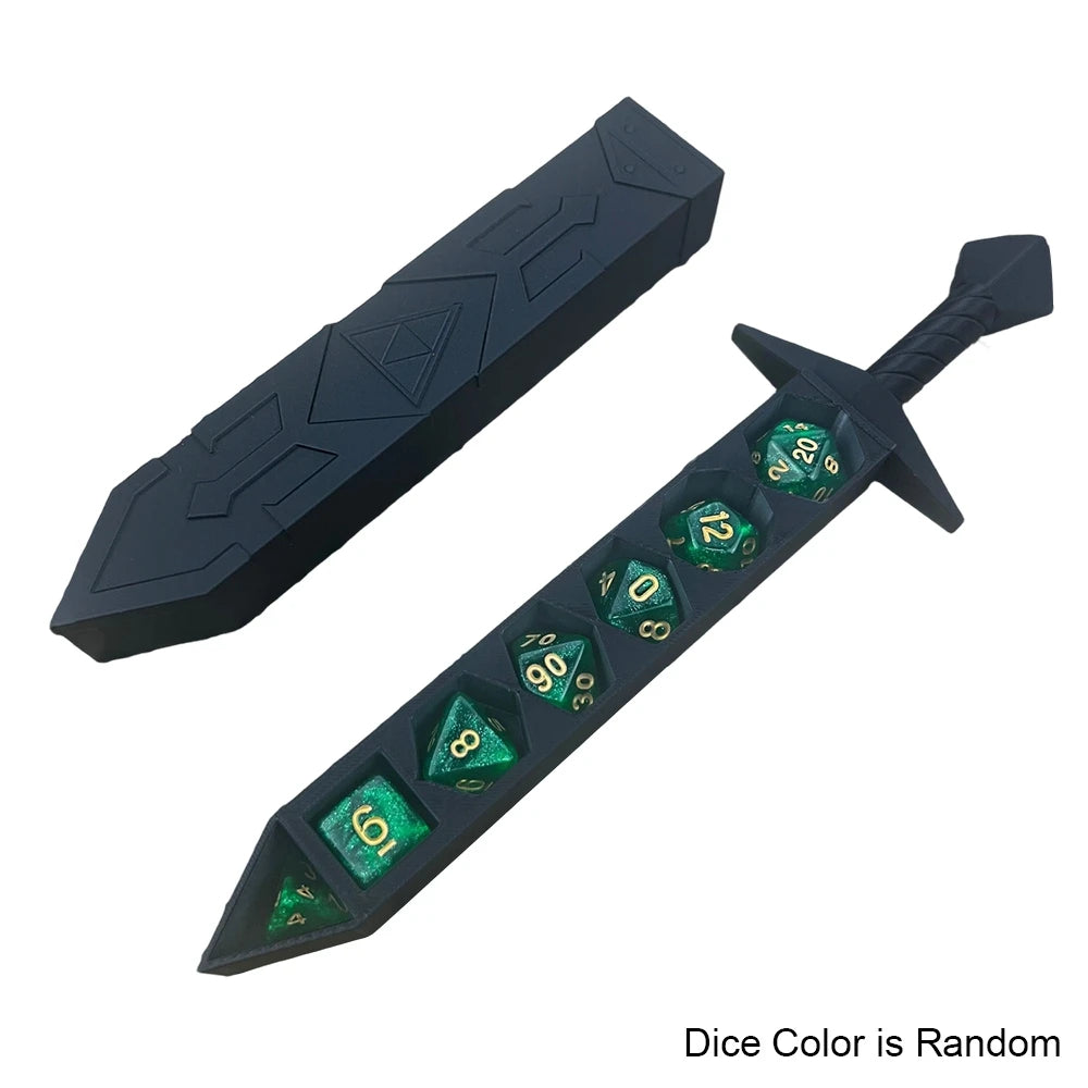3D Printed Sword Dice Case with Sheath Tray for Tabletop RPG