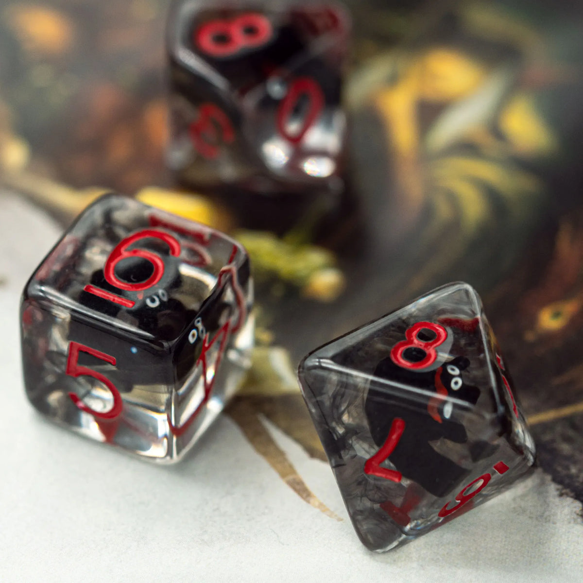 Cute Animal Resin Polyhedral Dice Set