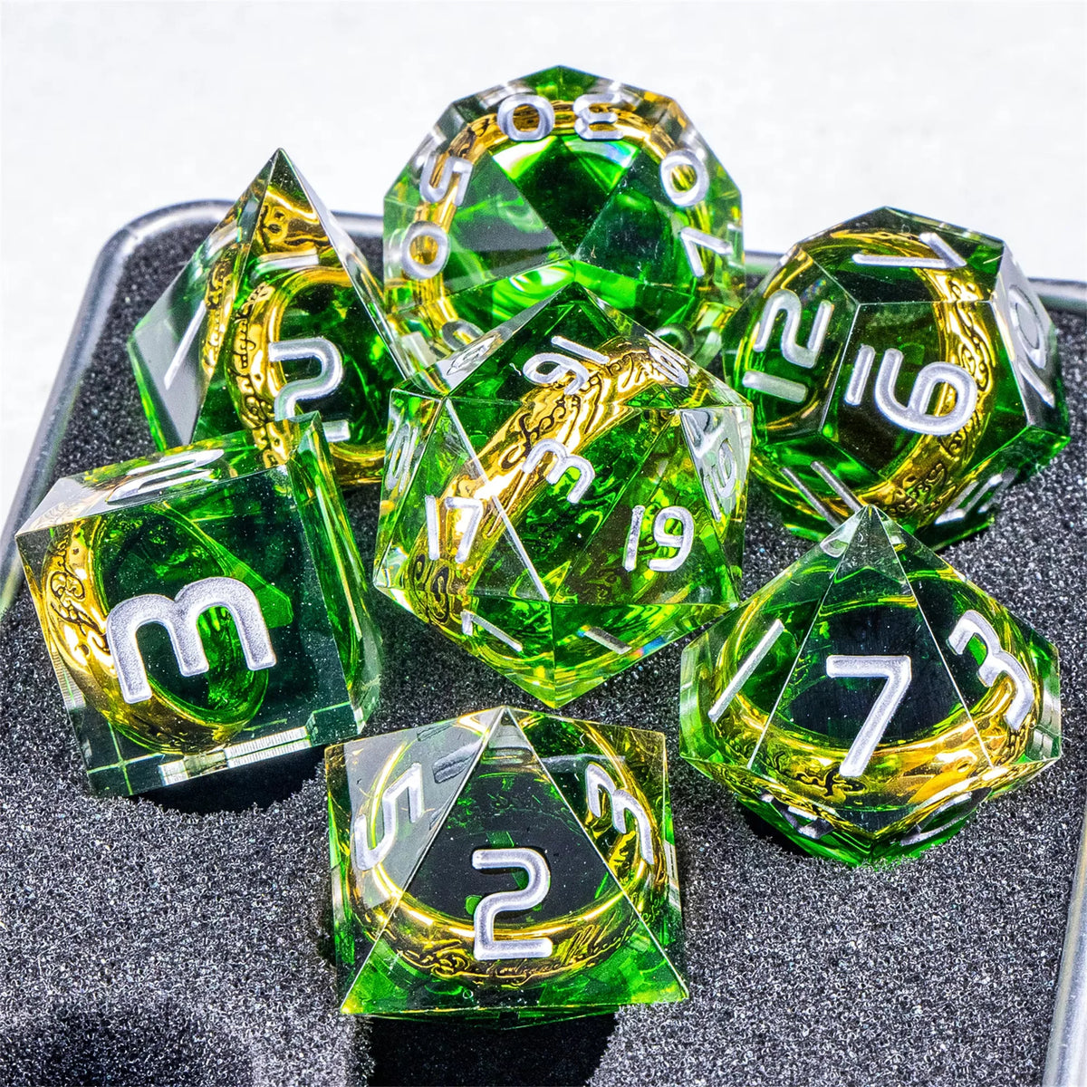 Eye Dice Set – 7-Piece Resin Polyhedral Dice for Horror RPG Games