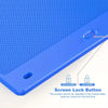 Blue LCD drawing tablet with a screen lock button shown on the side.