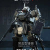 A detailed model kit of the FENRIR A6 Assault Type modular mecha, shown in a close-up view.