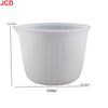 A white flexible silicone measuring cup with volume markings, labeled 1000ml.
