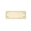 A beige PU leather crochet bag bottom rectangle shape with pre-punched holes.