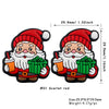 Scarlet red festive Christmas silicone bead depicting a bearded man in a red hat holding a gift box