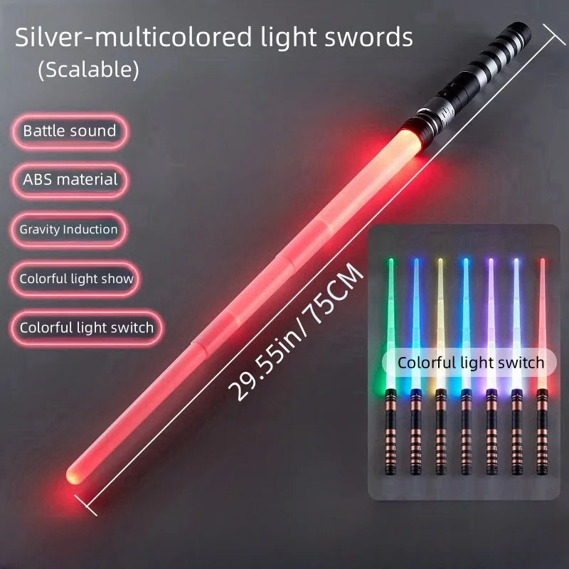 Retractable LED Lightsaber with Sound Effects & 7 Color Modes
