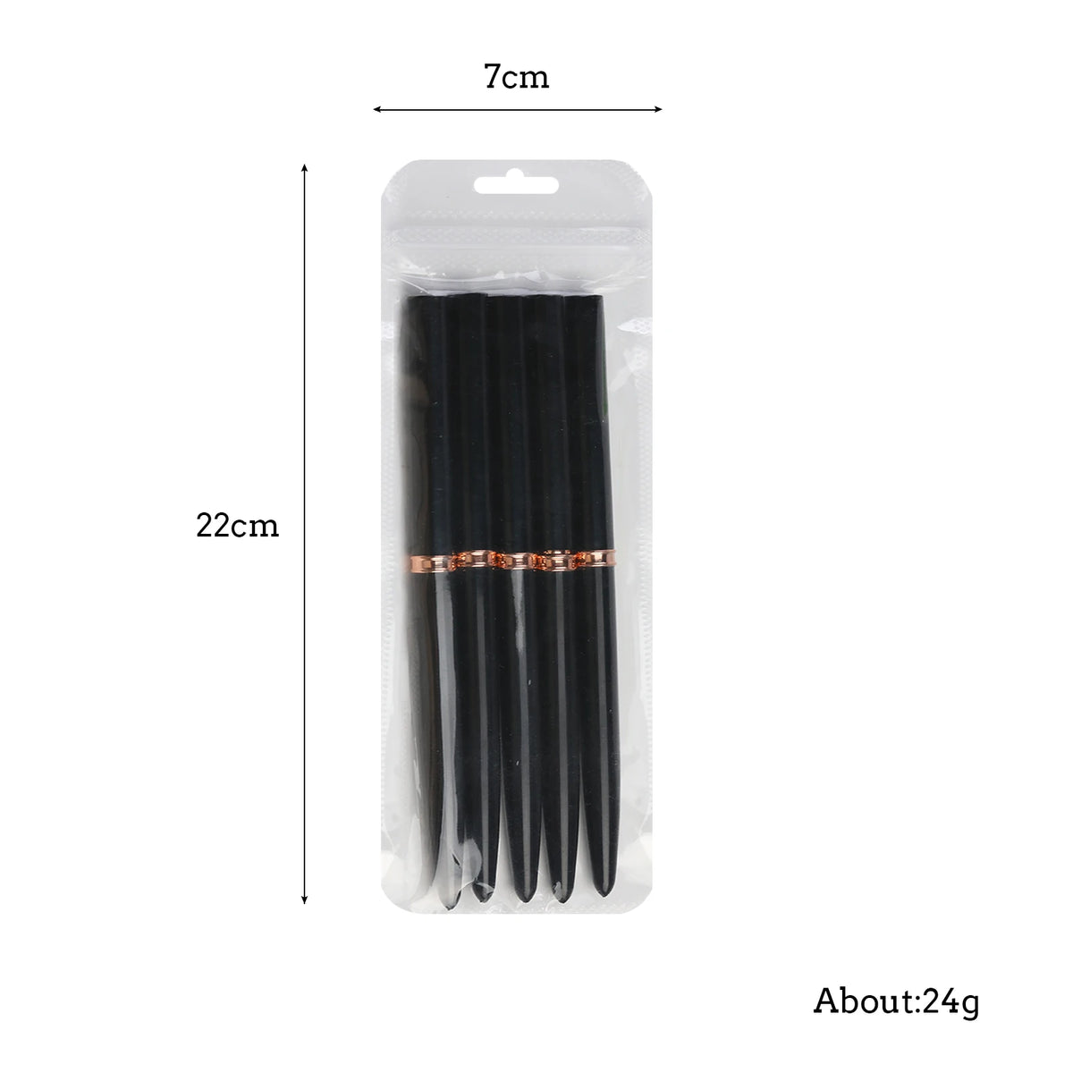 A package containing a set of five ultra-fine black nail art liner brushes.