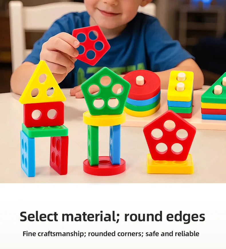 Montessori Shape Sorting Stacking Toy for Toddlers