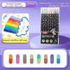 A set of eight double-headed two-color flash pens with metallic glitter finish and an ink/fiber soft head.