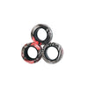 A set of three black and silver magnetic fidget spinning rings for stress relief.