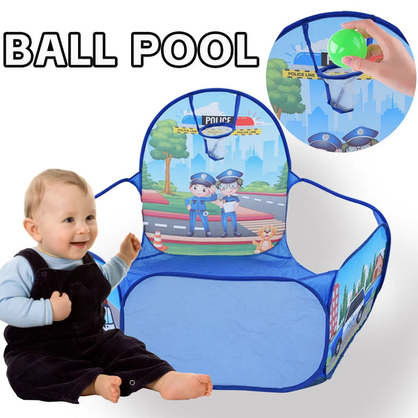 Kids' Foldable Ball Pit Tent with Basketball Hoop