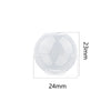 Clear geometric resin casting mold with a 23mm height and 24mm diameter.
