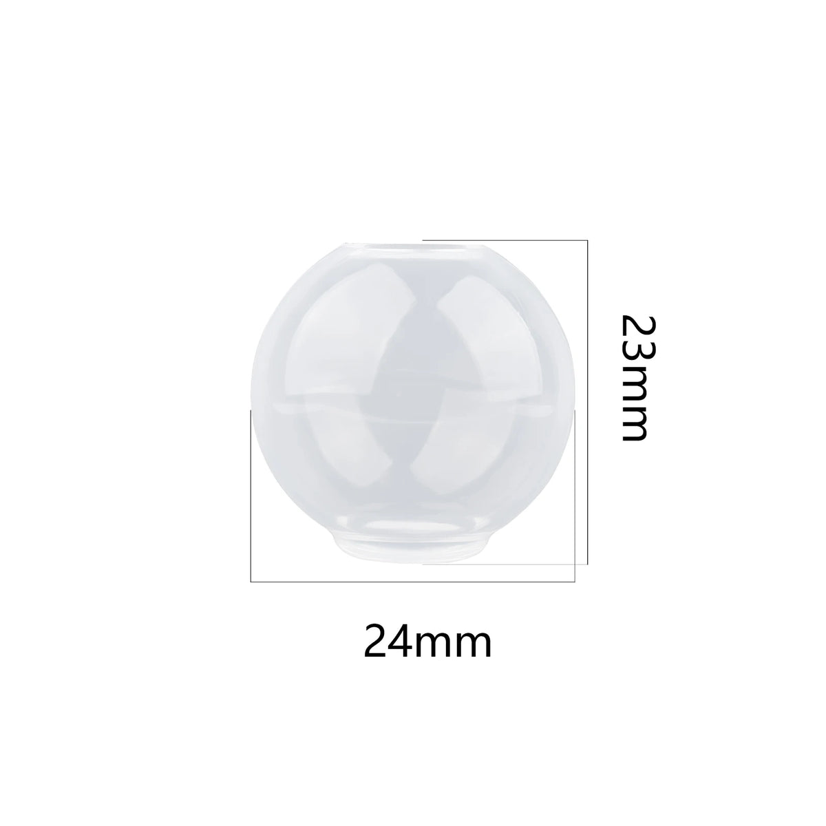 Clear geometric resin casting mold with a 23mm height and 24mm diameter.