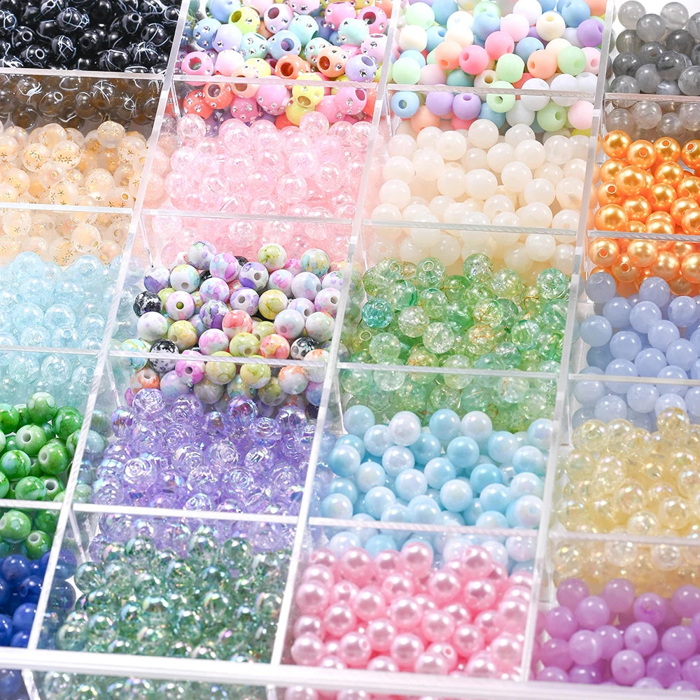 8mm Acrylic Beads Variety Pack for Jewelry Making