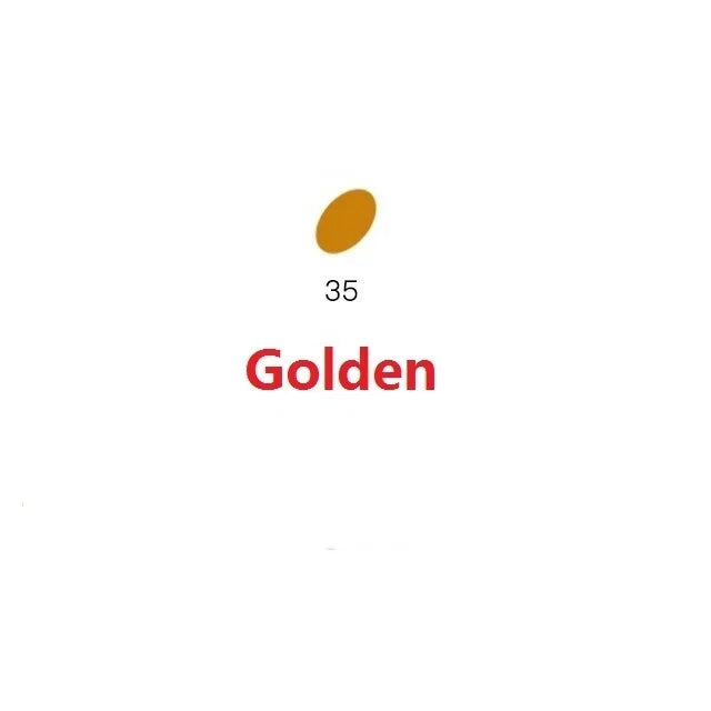 A small, round, golden-colored clay piece labeled as number 35.