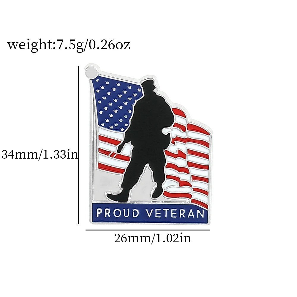 American Flag Cross Enamel Brooch Pin