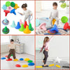 A set of colorful balance stepping stones for kids used for sensory and motor skills development.