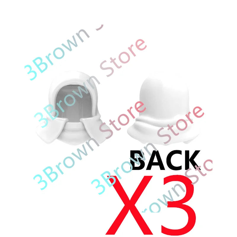 A white military building block set with gun and helmet accessories.