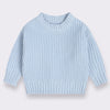 Light blue knit baby pullover sweater for boys and girls