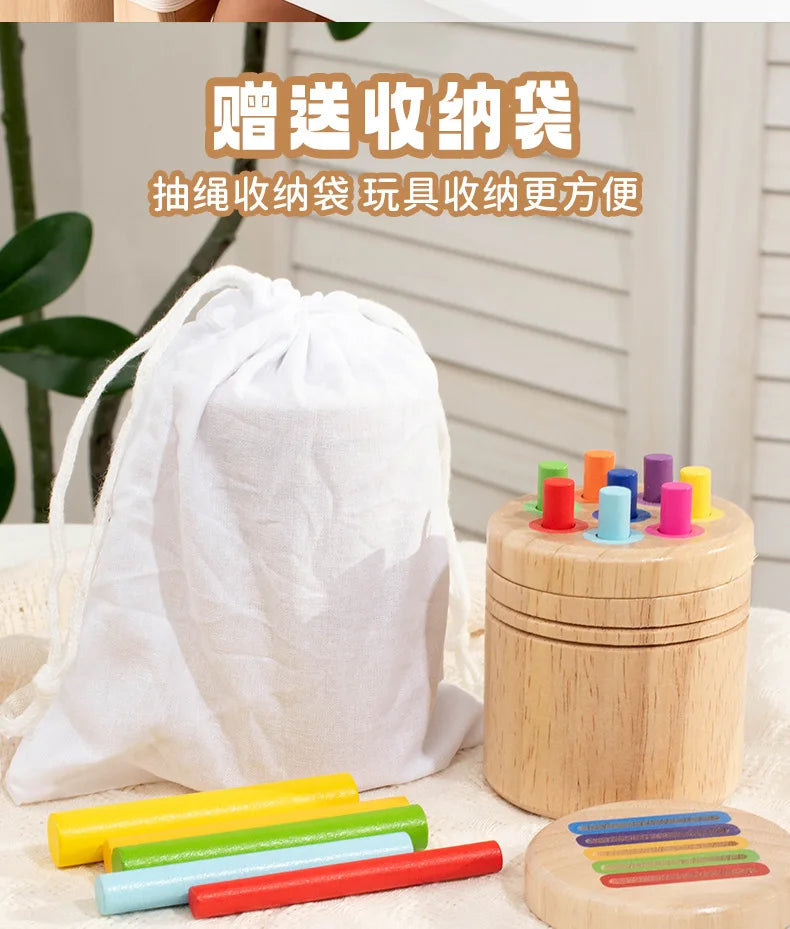Wooden Montessori Color Sorting Toy for Toddlers