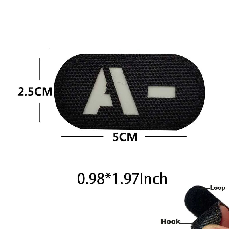Blood Type Tactical Patches with Glow-in-the-Dark Design
