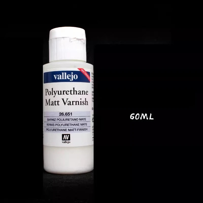 Bottle of Vallejo Polyurethane Matt Varnish labeled 26.651, 60ML.