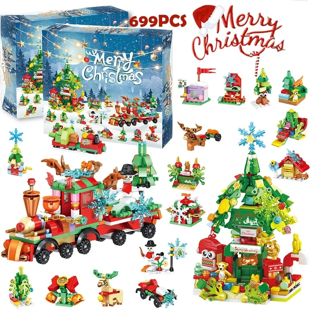 24-Day Christmas Advent Calendar with DIY Tree & Train Set