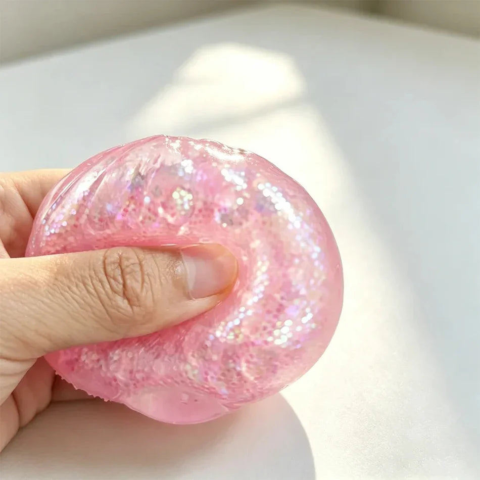 Glitter Squishy Fidget Dumpling – Sensory Stress Relief Toy