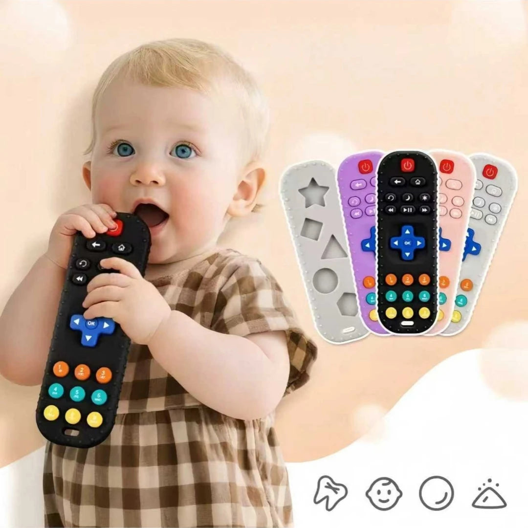Remote Control Shaped Silicone Teether for Babies 0-12 Months