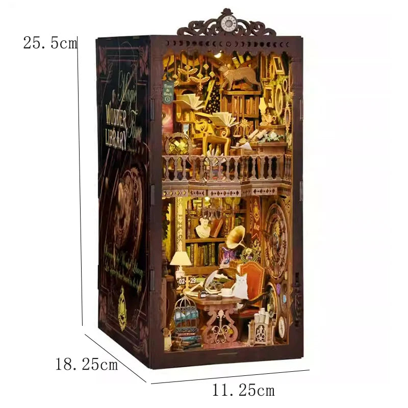 DIY Book Nook Kit – Magic House Wooden 3D Puzzle Bookshelf Insert