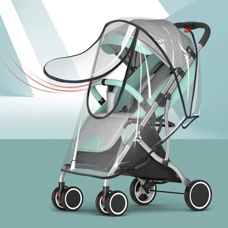Universal Transparent Stroller Rain Cover with Zipper