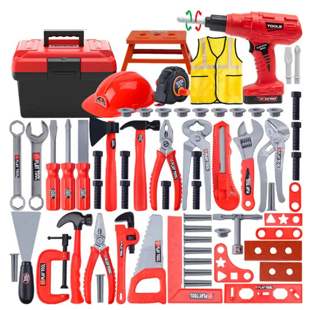 Kids Repair Toolbox Toy Set – Pretend Play Engineering Tools with Drill