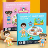 A set of magnetic quiet books for children, including pink and blue versions with colorful illustrations.