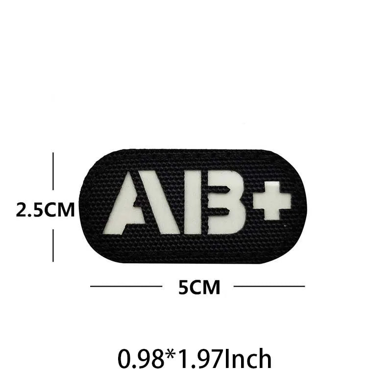 Blood Type Tactical Patches with Glow-in-the-Dark Design