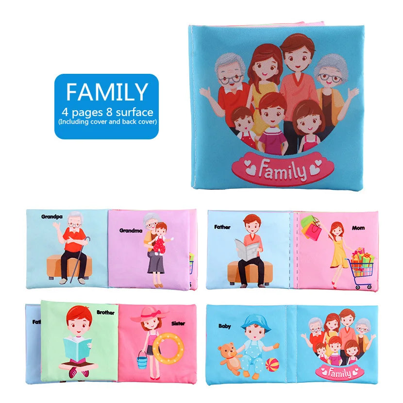 Soft Cloth Baby Books Set for Early Learning – Fruits, Animals, Numbers & More