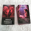 A deck of Spanish love oracle cards titled Ex-amante featuring a woman and a window in a romantic setting.