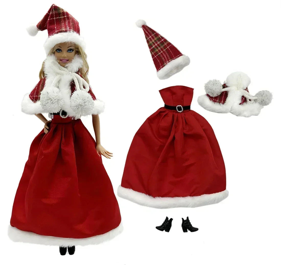 Festive Christmas Outfit Set for 11.5-Inch Dolls