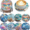 Van Gogh Starry Night Diamond Painting Coaster Kit with Metal Holder