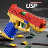 Realistic Building Block Toy Pistol with Shell-Ejecting Action