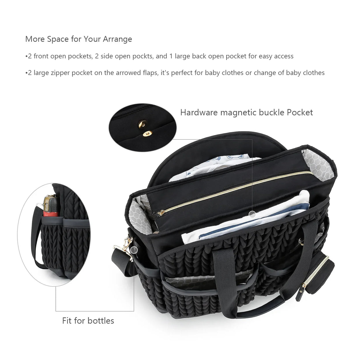 Waterproof Diaper Bag with Multiple Pockets for Parents