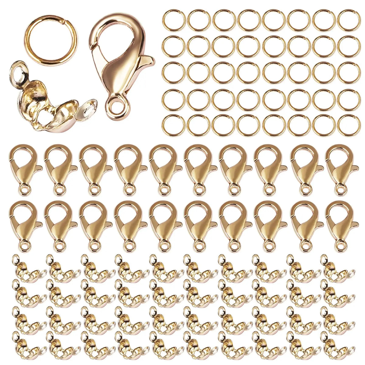 Stainless Steel Jewelry Findings Kit with Clasps, Jump Rings & Connectors