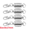 Silver magnetic clasps for jewelry making featuring coiled metal connectors