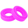 Two pink silicone rubber tire inserts for RC crawlers