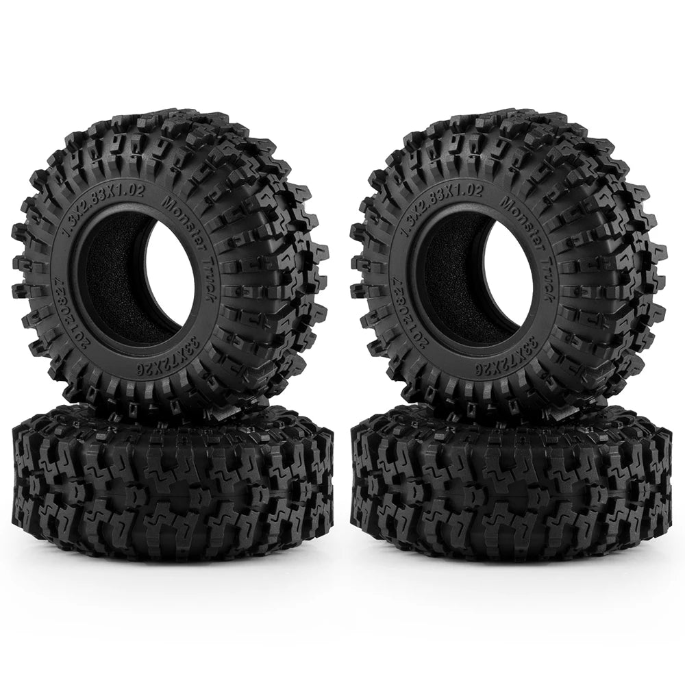 1.3" Mud Terrain Tires for RC Crawler (4-Pack)